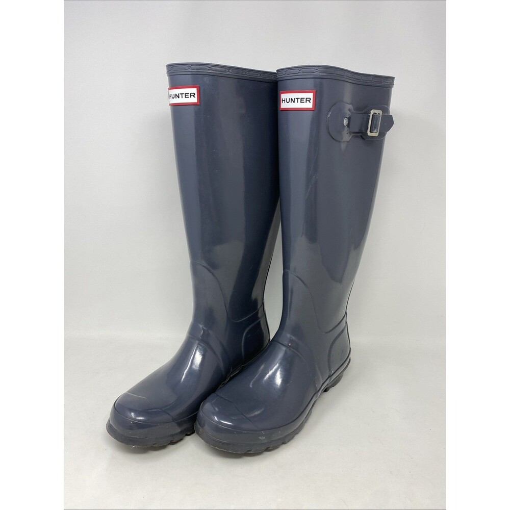 Hunter Original Tall Gloss Women's Rain Boots - Grey, 6M-7W US